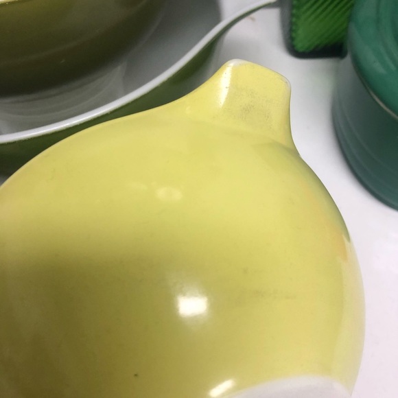 Vintage PYREX Verde Green Cinderella Nesting Mixing Bowls Set Avocado 441 - 444 - Picture 10 of 12